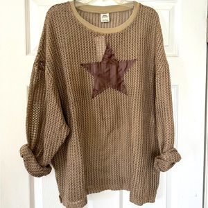 Star Open Knit Long Sleeve Tee